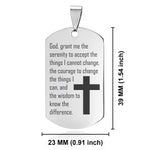 Stainless Steel The Serenity Prayer Dog Tag Pendant