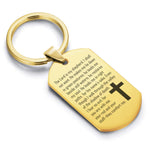 Stainless Steel The Lord Is My Shepherd Prayer Dog Tag Keychain