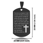 Stainless Steel The Lord Is My Shepherd Prayer Dog Tag Keychain