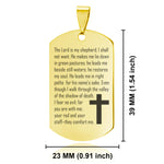 Stainless Steel The Lord Is My Shepherd Prayer Dog Tag Keychain