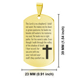 Stainless Steel The Lord Is My Shepherd Prayer Dog Tag Keychain