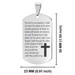 Stainless Steel The Lord Is My Shepherd Prayer Dog Tag Keychain