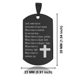 Stainless Steel Instrument of Your Peace Prayer Dog Tag Pendant