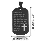 Stainless Steel Instrument of Your Peace Prayer Dog Tag Pendant