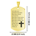 Stainless Steel Instrument of Your Peace Prayer Dog Tag Keychain