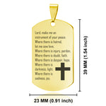 Stainless Steel Instrument of Your Peace Prayer Dog Tag Pendant