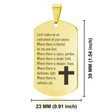 Stainless Steel Instrument of Your Peace Prayer Dog Tag Pendant