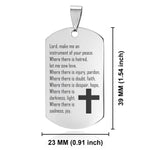 Stainless Steel Instrument of Your Peace Prayer Dog Tag Pendant