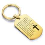 Stainless Steel Covenant Prayer Dog Tag Keychain