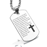 Stainless Steel Covenant Prayer Dog Tag Pendant