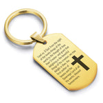 Stainless Steel Lead Us Prayer Dog Tag Keychain