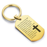 Stainless Steel Lead Us Prayer Dog Tag Keychain