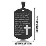 Stainless Steel Lead Us Prayer Dog Tag Keychain