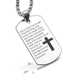 Stainless Steel Lead Us Prayer Dog Tag Pendant