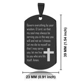 Stainless Steel Let Me Serve You Prayer Dog Tag Pendant