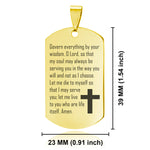 Stainless Steel Let Me Serve You Prayer Dog Tag Pendant