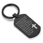 Stainless Steel Trinity Prayer Dog Tag Keychain