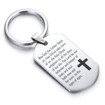 Stainless Steel Trinity Prayer Dog Tag Keychain