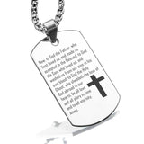 Stainless Steel Beloved Prayer Dog Tag Pendant