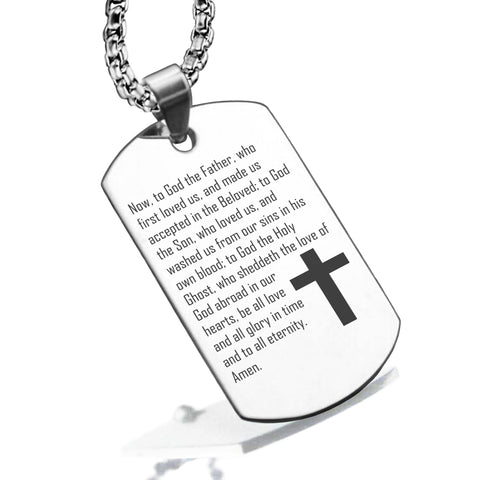 Stainless Steel Beloved Prayer Dog Tag Pendant