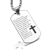 Stainless Steel Strengthen Us Prayer Dog Tag Pendant