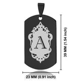 Stainless Steel Royal Crest Alphabet Letter A initial Dog Tag Keychain