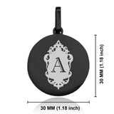 Stainless Steel Royal Crest Alphabet Letter A initial Round Medallion Pendant