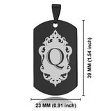 Stainless Steel Royal Crest Alphabet Letter Q initial Dog Tag Pendant