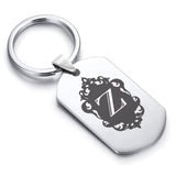 Stainless Steel Royal Crest Alphabet Letter Z initial Dog Tag Keychain
