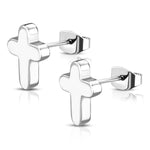 Stainless Steel Latin Rounded Cross Stud Earrings - Comfort Zone Studios