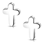 Stainless Steel Latin Rounded Cross Stud Earrings - Comfort Zone Studios