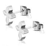 Stainless Steel Medieval Biker Cross Stud Earrings - Comfort Zone Studios