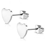 Stainless Steel Classic Love Heart Stud Earrings - Comfort Zone Studios
