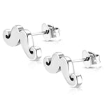 Stainless Steel Adorable Mustache Stud Earrings - Comfort Zone Studios