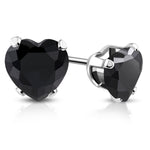Stainless Steel Prong-Set Cubic Zirconia Love Heart Stud Earrings - Comfort Zone Studios