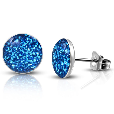 Stainless Steel Infinite Dazzling Crystal Round Circle Button Stud Earrings - Comfort Zone Studios