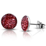 Stainless Steel Infinite Dazzling Crystal Round Circle Button Stud Earrings - Comfort Zone Studios