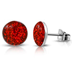 Stainless Steel Infinite Dazzling Crystal Round Circle Button Stud Earrings - Comfort Zone Studios