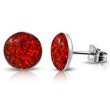 Stainless Steel Infinite Dazzling Crystal Round Circle Button Stud Earrings - Comfort Zone Studios