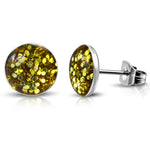 Stainless Steel Infinite Dazzling Crystal Round Circle Button Stud Earrings - Comfort Zone Studios