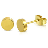 Stainless Steel Illusion Round Circle Button Stud Earrings - Comfort Zone Studios