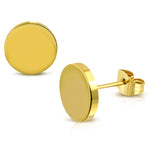 Stainless Steel Illusion Round Circle Button Stud Earrings - Comfort Zone Studios