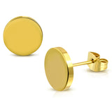 Stainless Steel Illusion Round Circle Button Stud Earrings - Comfort Zone Studios