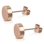 Stainless Steel Illusion Round Circle Button Stud Earrings - Comfort Zone Studios