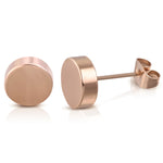 Stainless Steel Illusion Round Circle Button Stud Earrings - Comfort Zone Studios