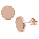 Stainless Steel Illusion Round Circle Button Stud Earrings - Comfort Zone Studios