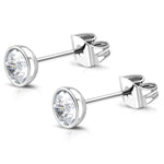 Stainless Steel Bezel Swarovski Elements Crystal Button Stud Earrings - Comfort Zone Studios