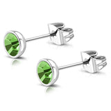 Stainless Steel Bezel Swarovski Elements Crystal Button Stud Earrings - Comfort Zone Studios