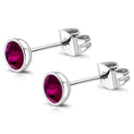 Stainless Steel Bezel Swarovski Elements Crystal Button Stud Earrings - Comfort Zone Studios