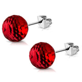Stainless Steel Sparkling Glass Ball Bead Button Stud Earrings - Comfort Zone Studios